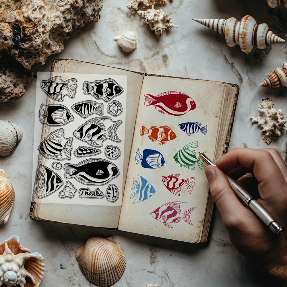 Summer Ocean Clownfish Clear S - огляд і ціна Clear Silicone Stamps For Card Making
