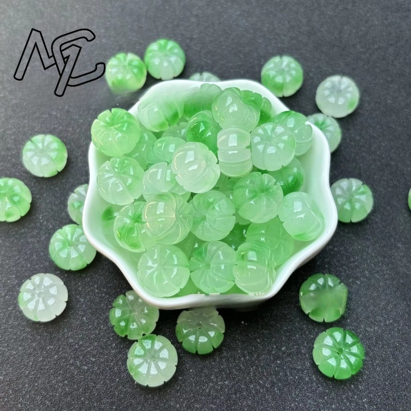 10pcs A Green Jade Pumpkin Bea - огляд і ціна Beading