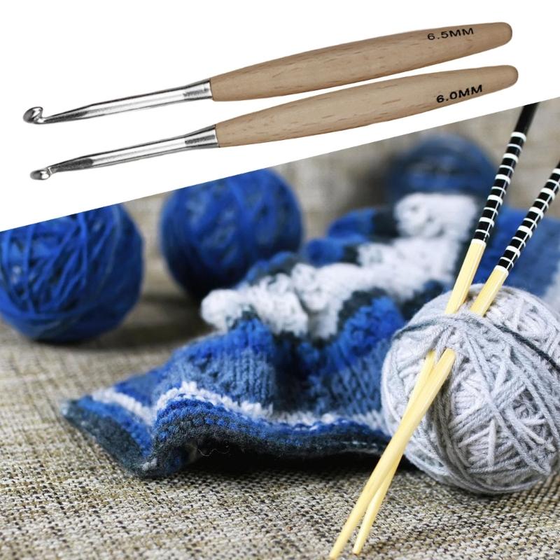 8Pcs Ergonomic Crochet Hook fo - огляд і ціна Wooden Crochet Hooks Ergonomic Handle
