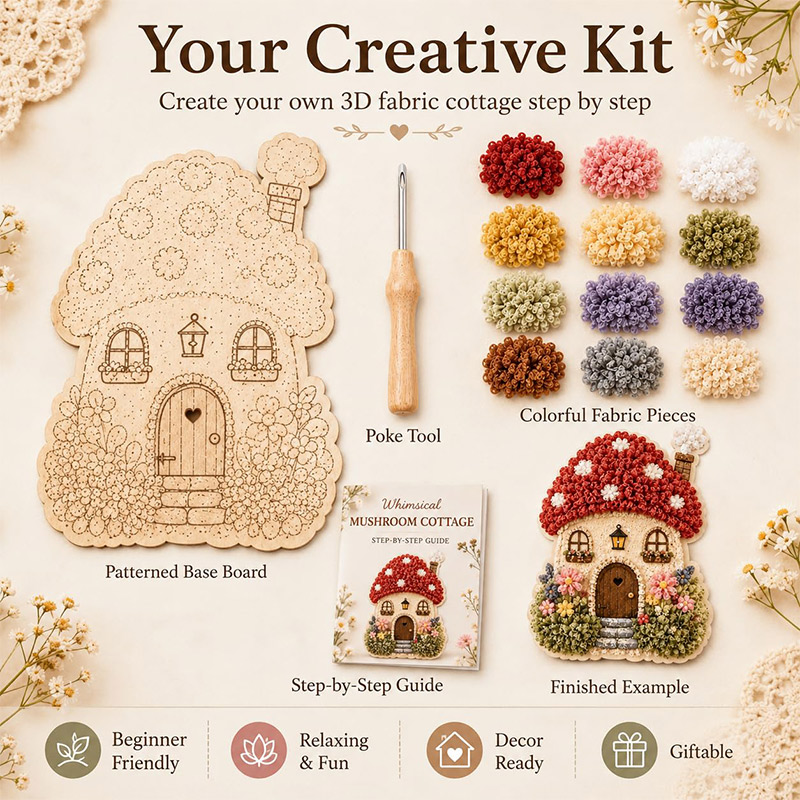 3D Mushroom House Poke Art DIY - огляд і ціна Craft Tools