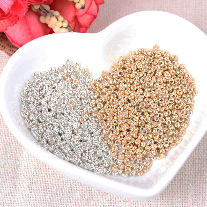 Gold and Silver Color 2mm 3mm  - огляд і ціна Glass Seed Beads 2Mm Jewelry Making