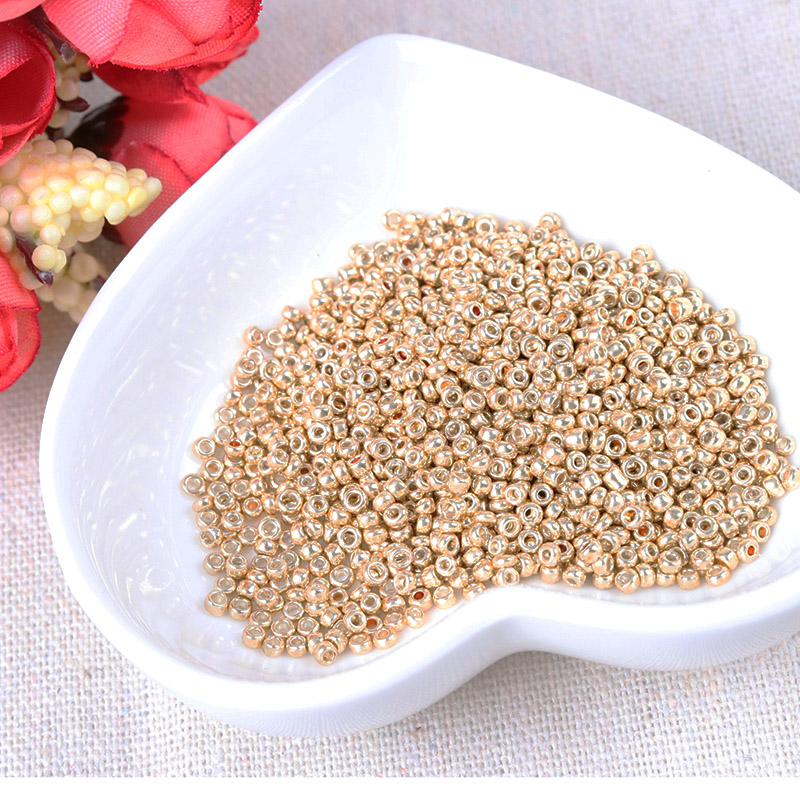 Gold and Silver Color 2mm 3mm  - огляд і ціна Glass Seed Beads 2Mm Jewelry Making