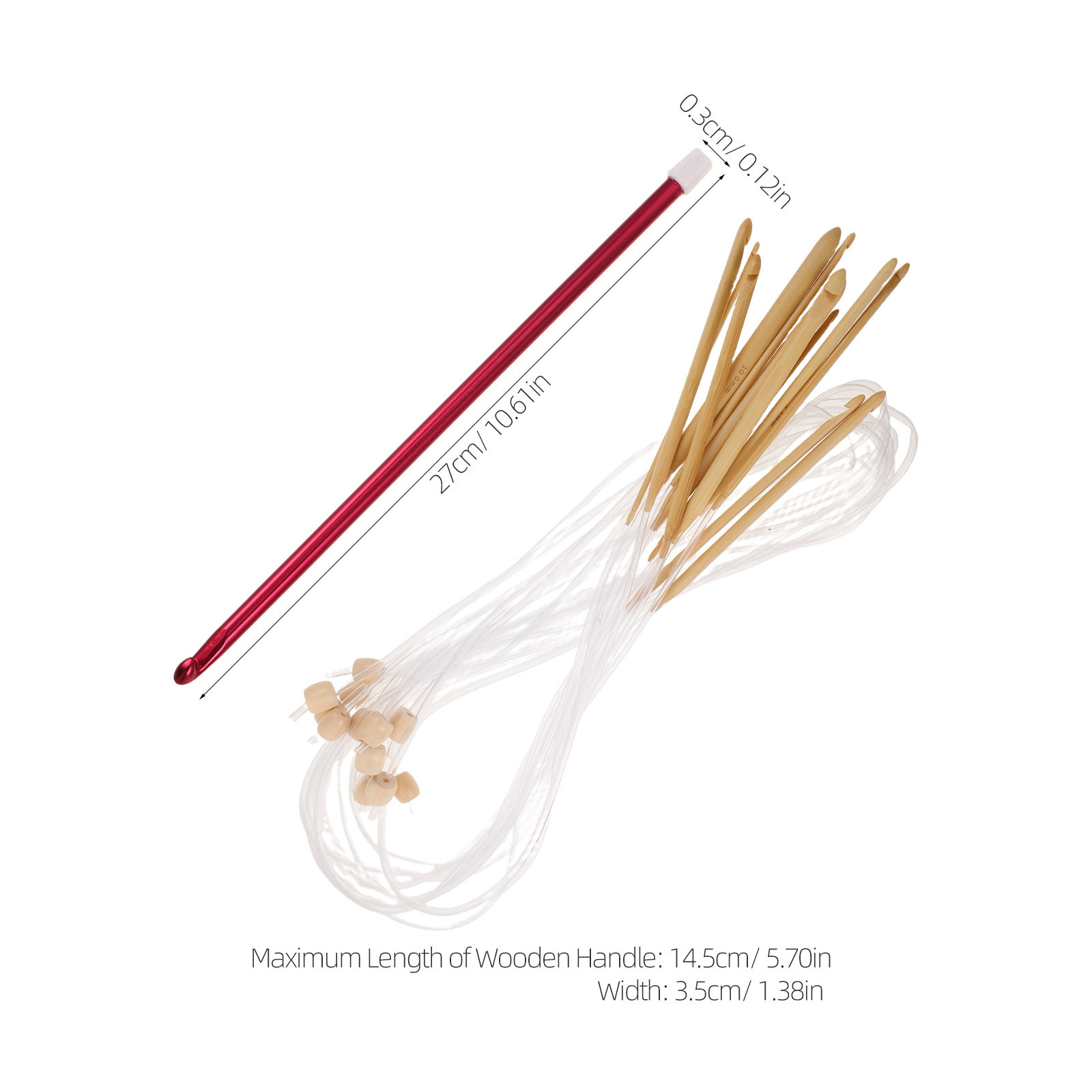 1Set Vibrant Crochet Hooks Set - огляд і ціна Wooden Crochet Hooks Ergonomic Handle