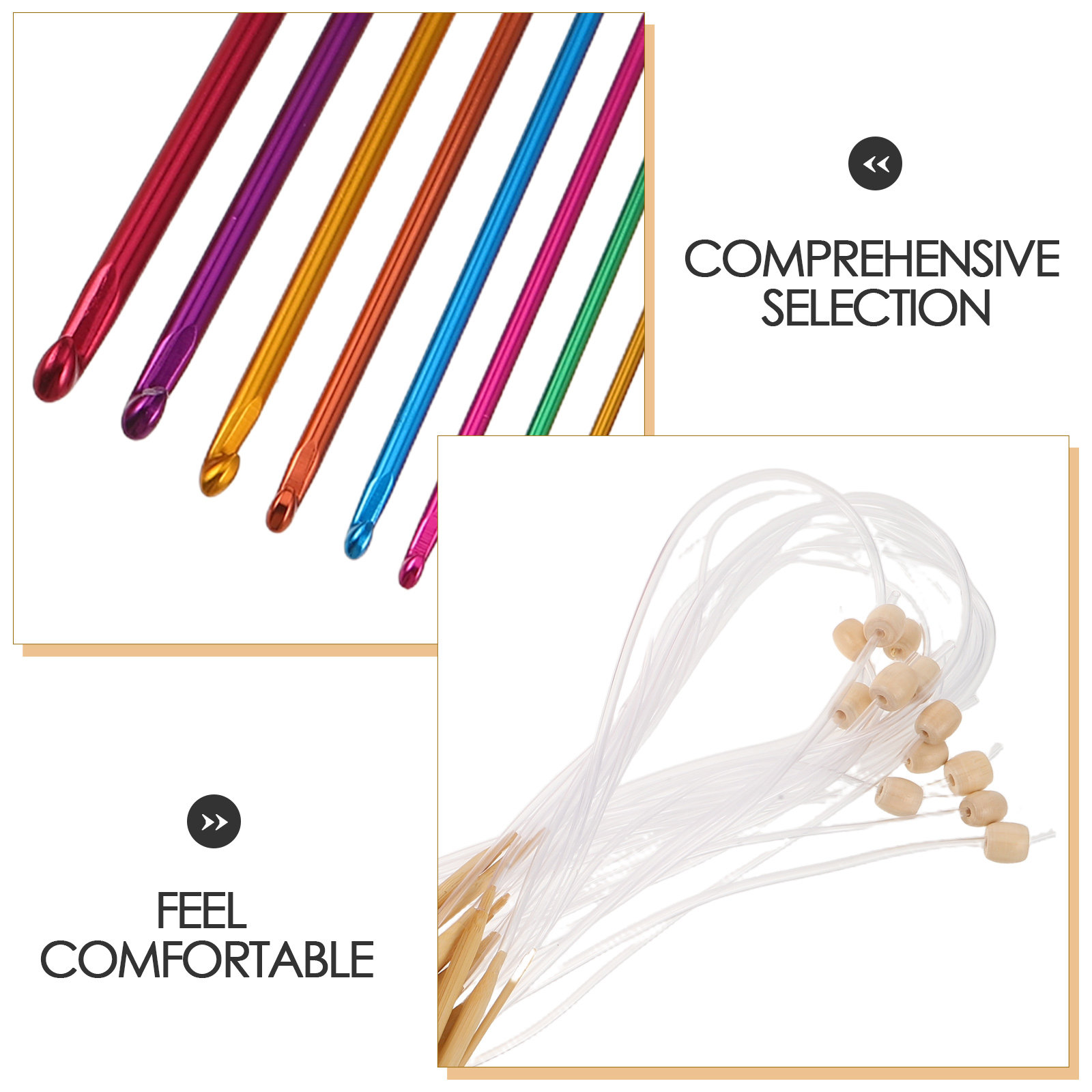 1Set Vibrant Crochet Hooks Set - огляд і ціна Wooden Crochet Hooks Ergonomic Handle