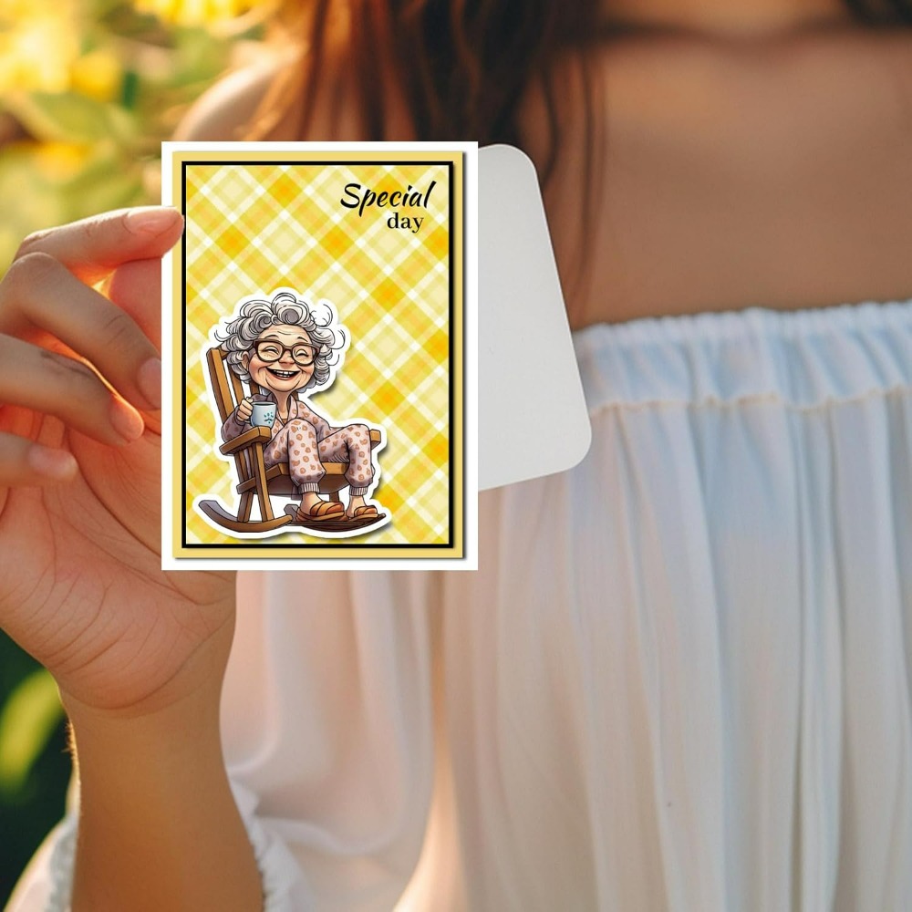Smiling Old Lady Clear Stamps  - огляд і ціна Clear Silicone Stamps For Card Making