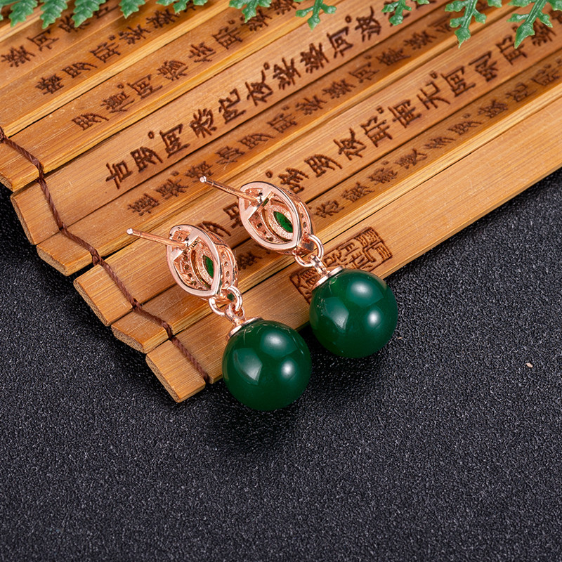Natural Jade Bead Earrings Fas - огляд і ціна Beading